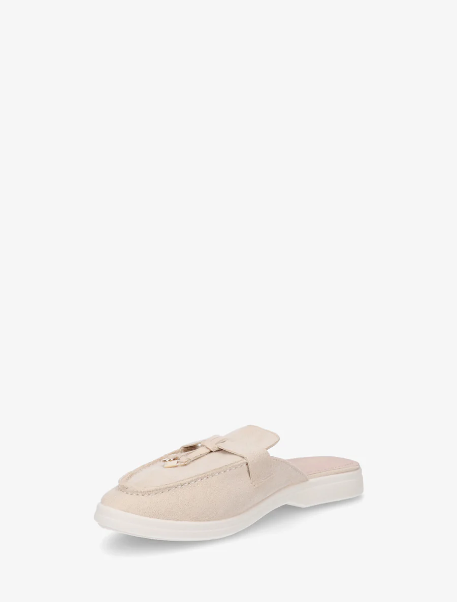 Suède mocassin stijl muiltjes - Beige - Image 3