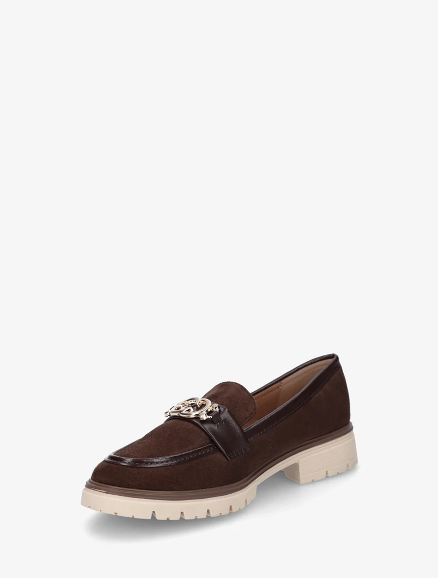Suède mocassins met metalen gesp - Bruin - Image 3