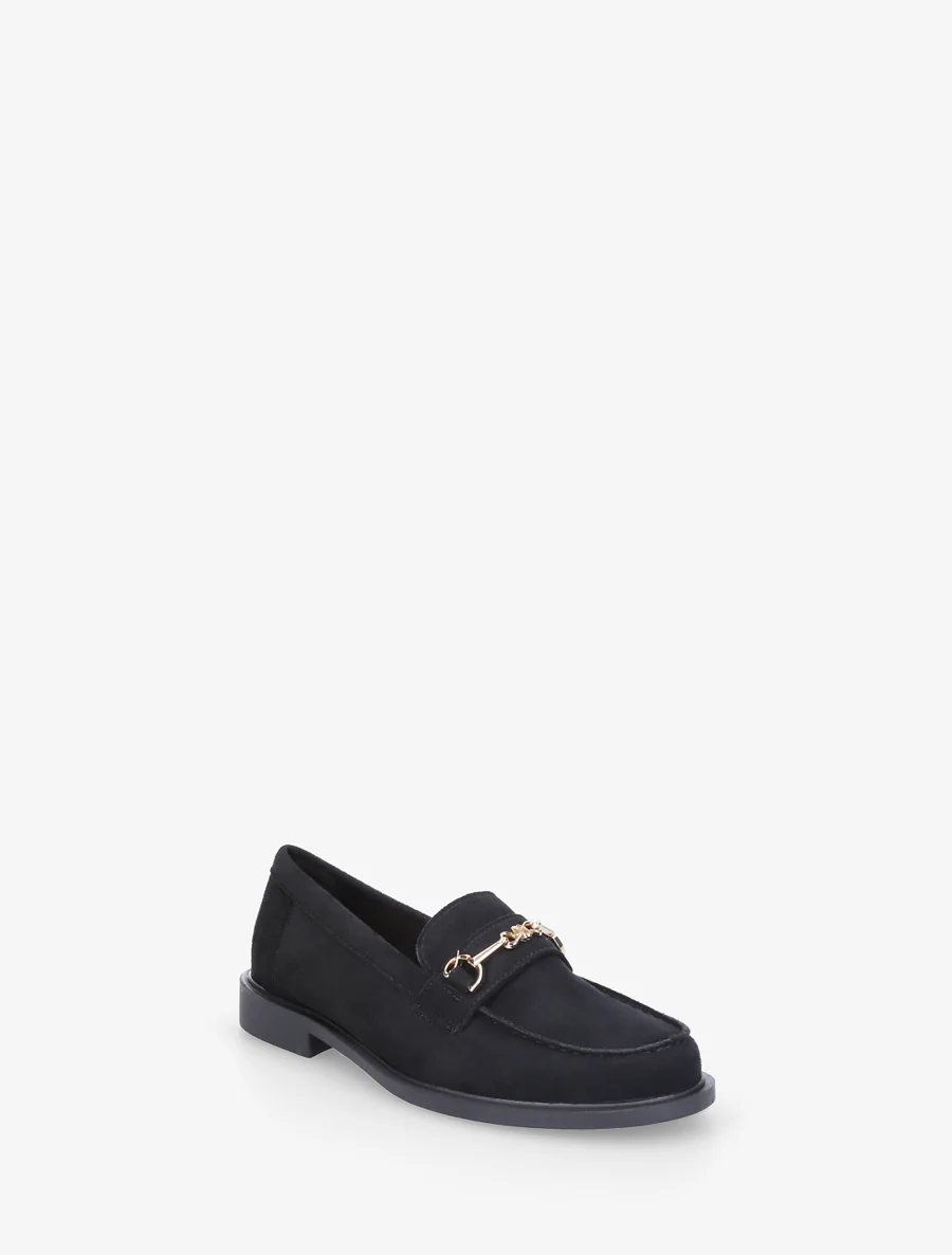 Suède mocassins met metalen gesp - Zwart - Image 2