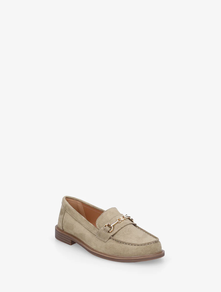 Suède mocassins met metalen gesp - Kaki - Image 2