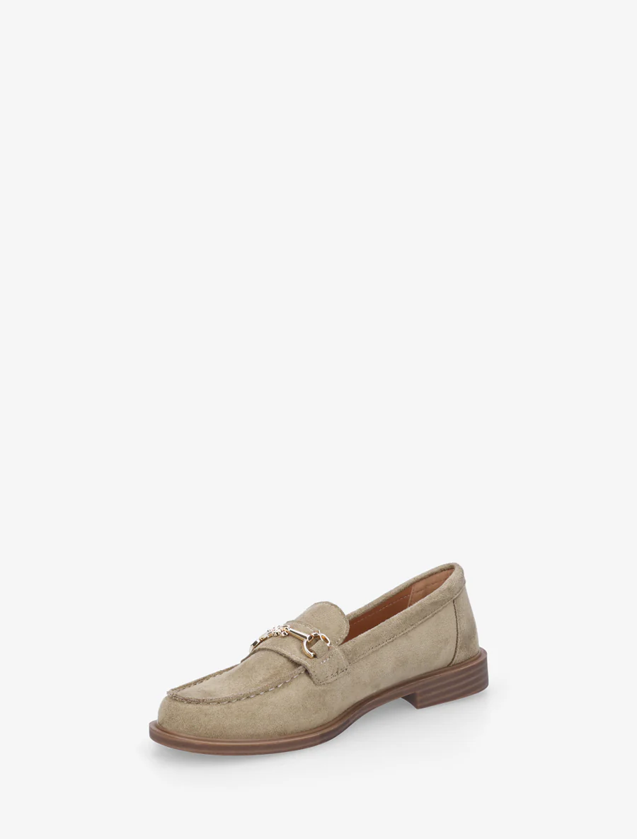 Suède mocassins met metalen gesp - Kaki - Image 3