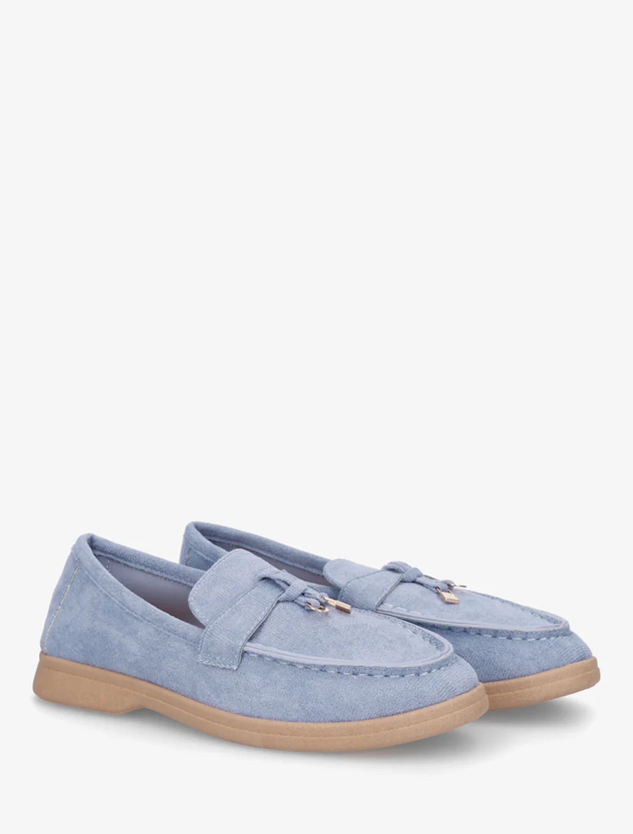 Suède mocassins met sieraden - Lichtblauw - Image 4