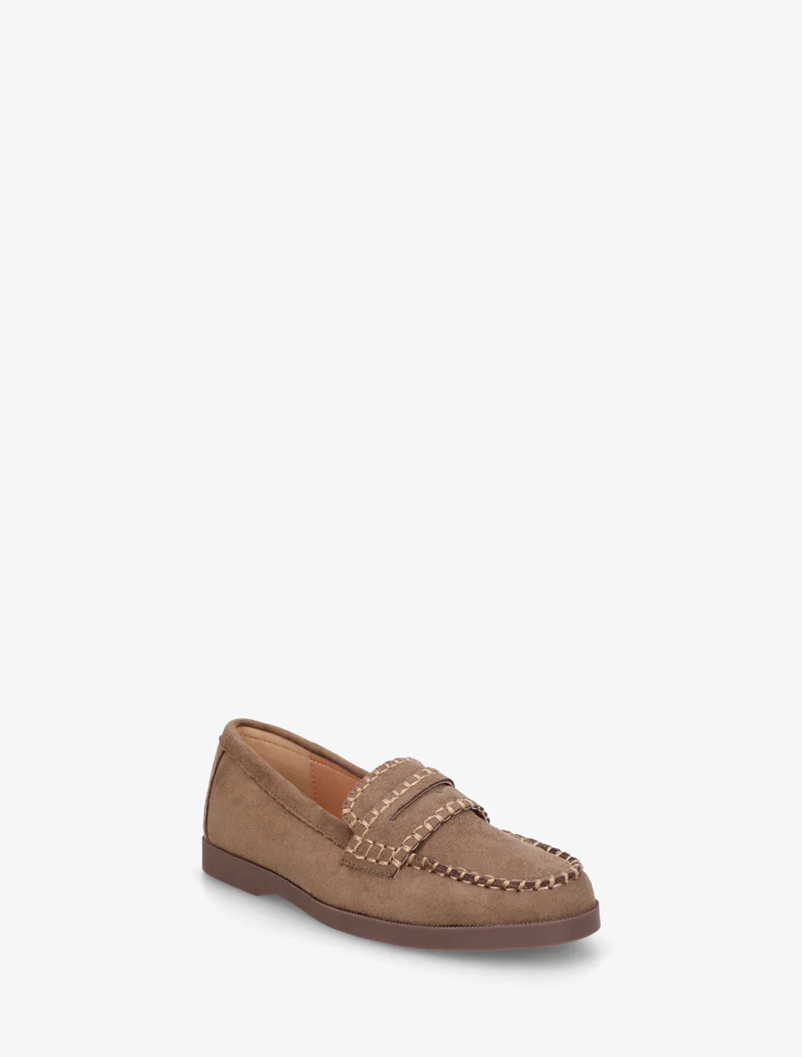 Suède mocassins met stiksels - Bruin - Image 2