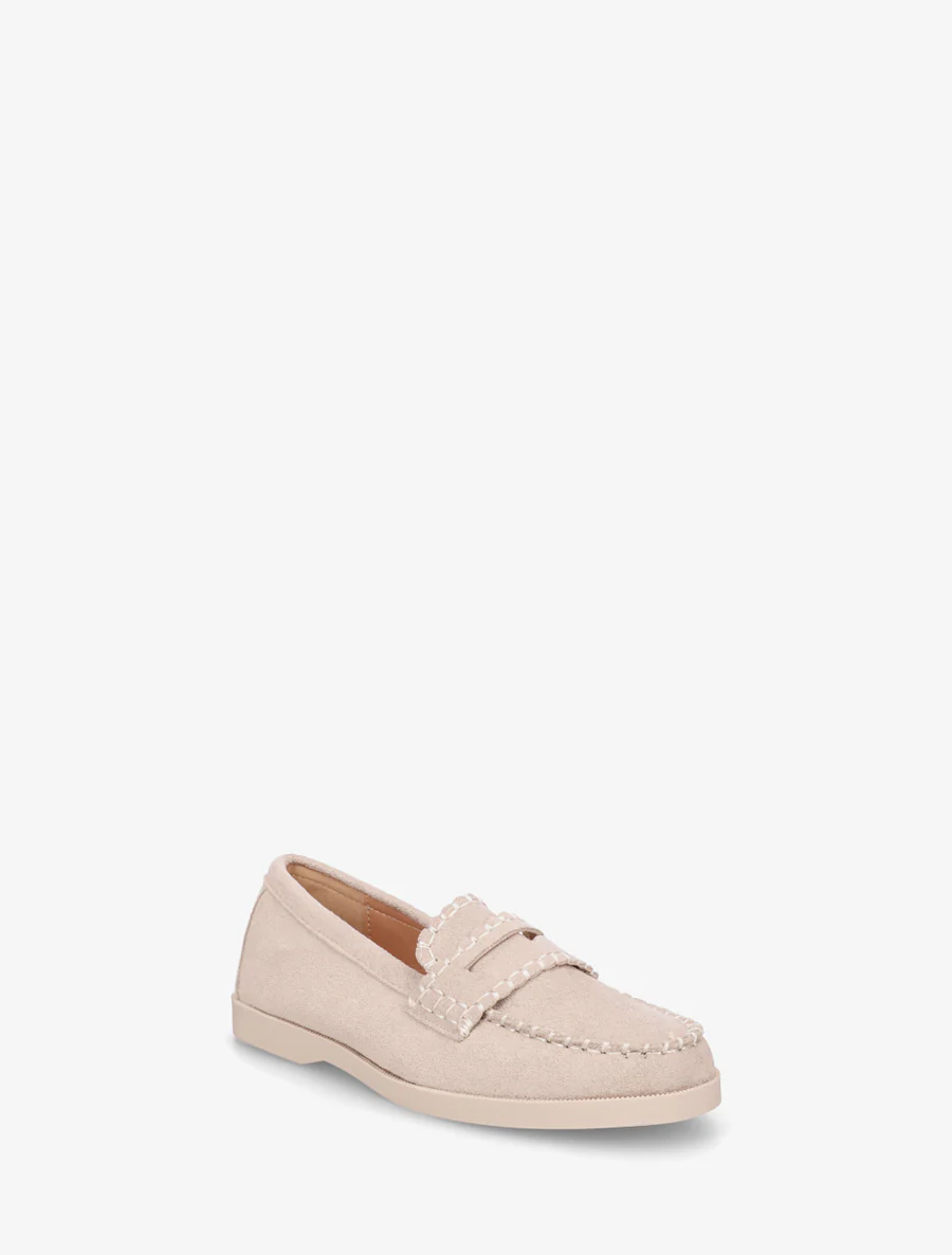 Suède mocassins met stiksels - Lichtmol - Image 2