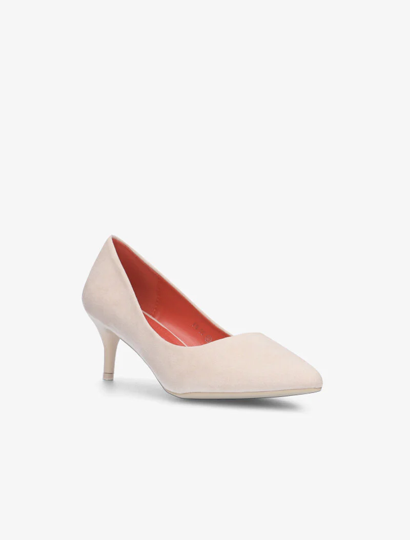 Suède effen pumps - roze beige - Image 2
