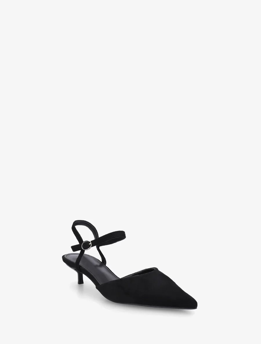 Suède pumps met spitse neus - Zwart - Image 2