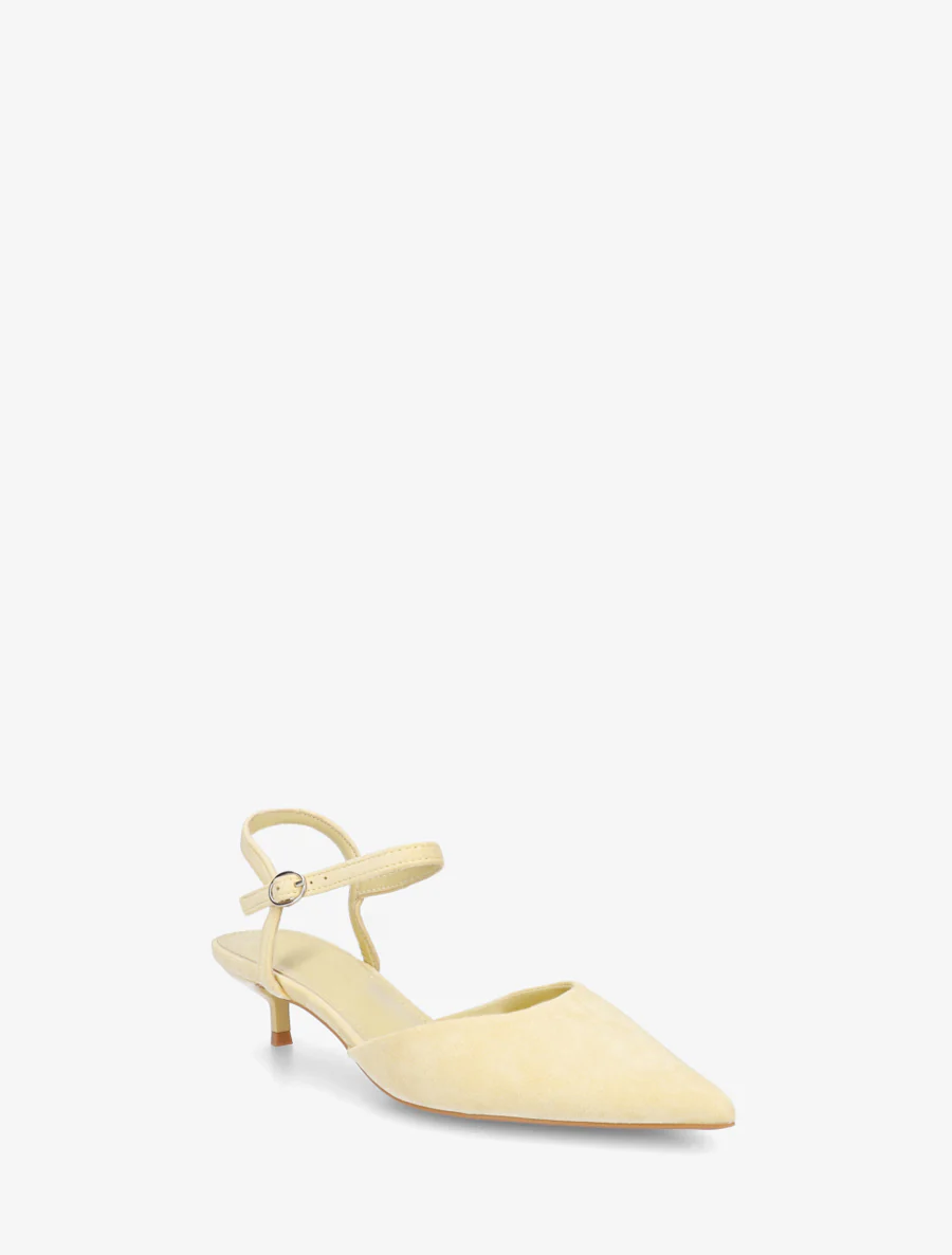 Suède pumps met spitse neus - Geel - Image 2