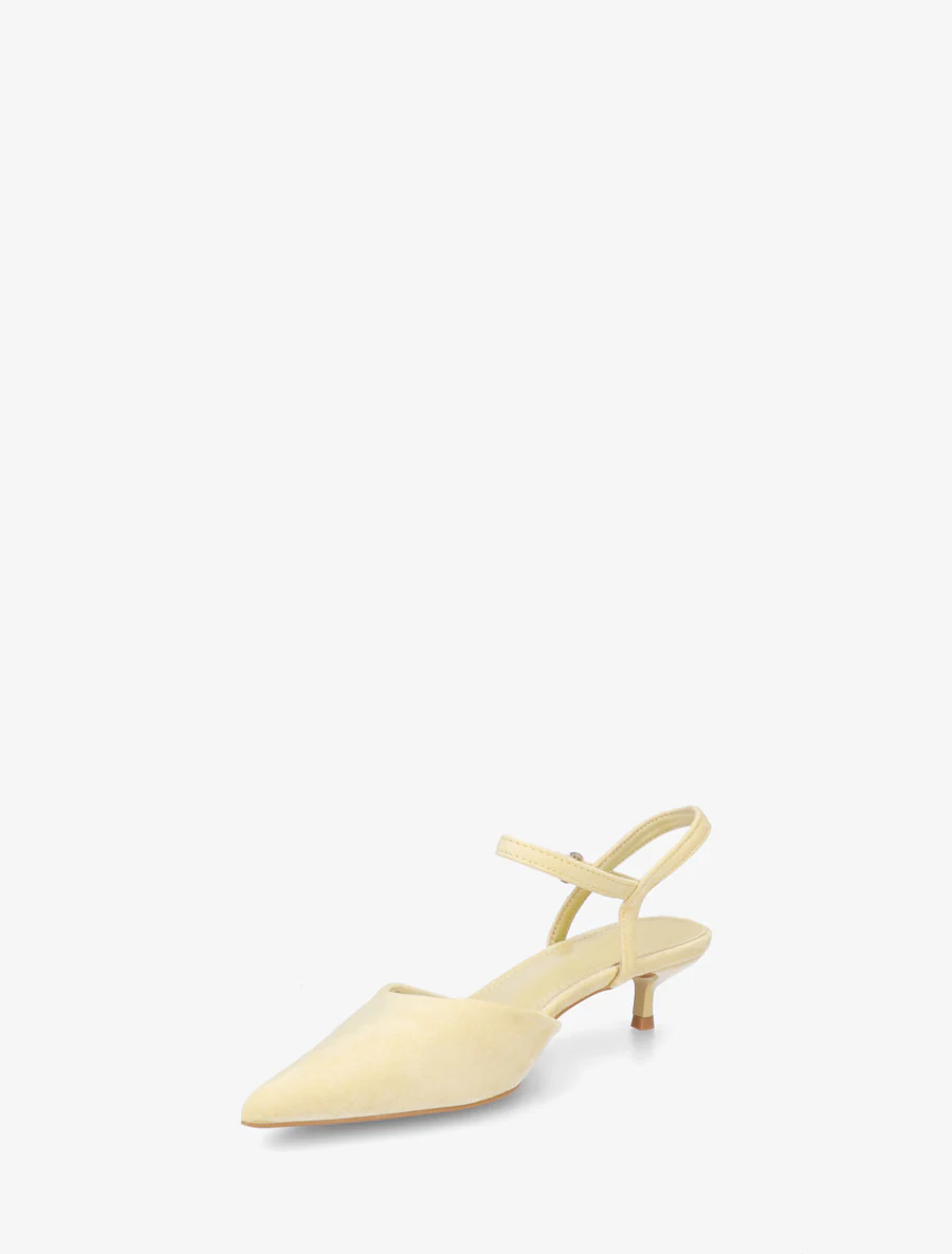 Suède pumps met spitse neus - Geel - Image 3