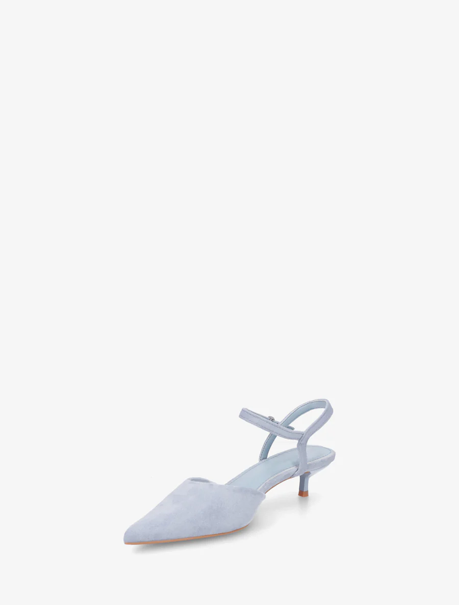 Suède pumps met spitse neus - Lichtblauw - Image 3