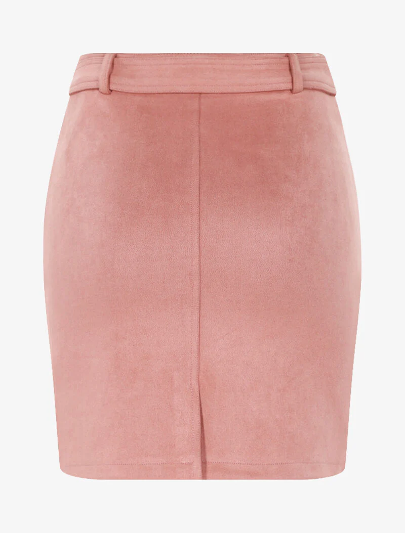 Suède rok met rits - roze - Image 2