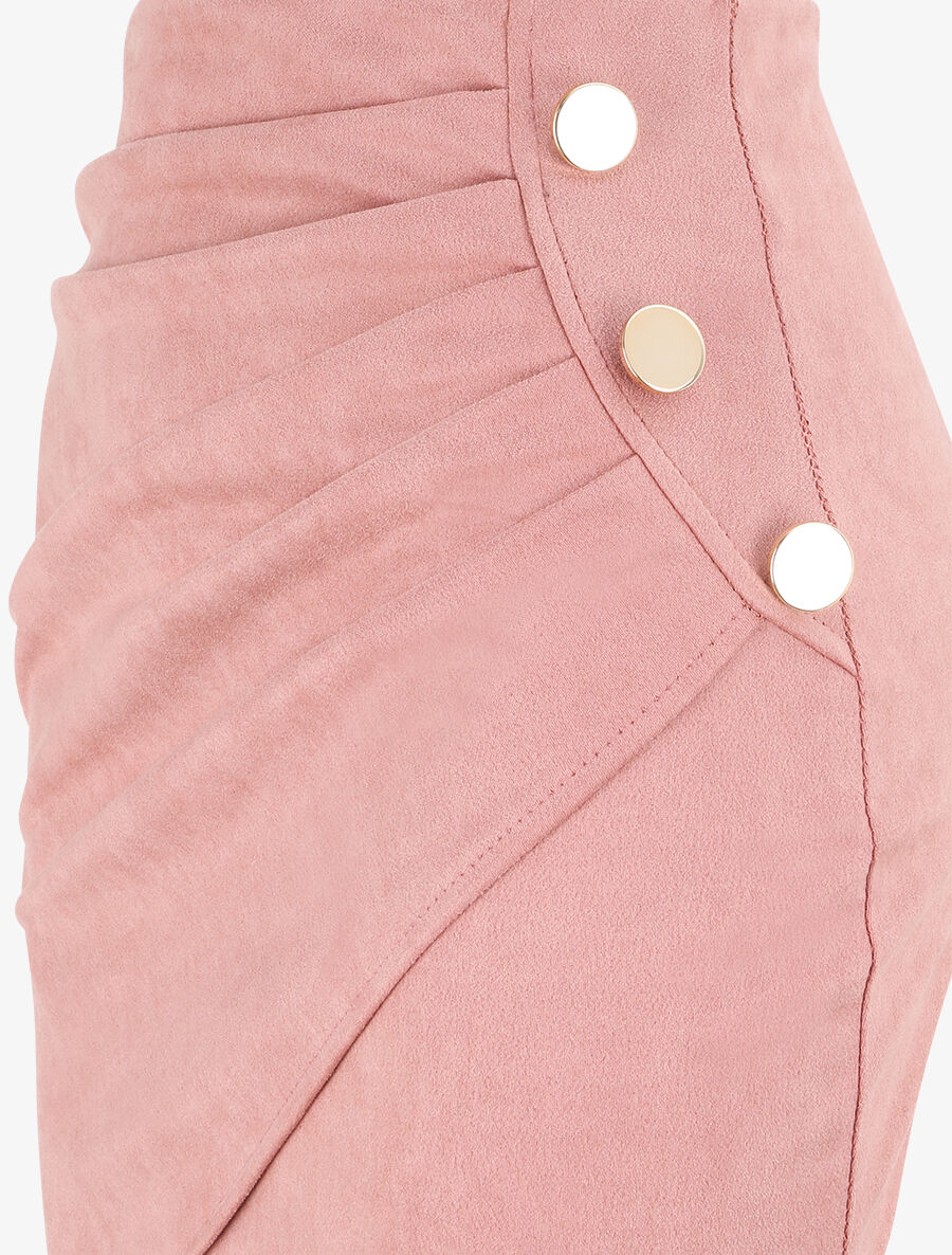 Suède rok met wikkelstijl - Roze - Image 3