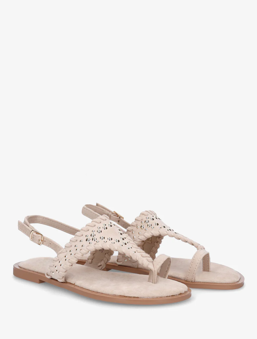 Suède sandalen met een riem met studs. - Mol - Image 4
