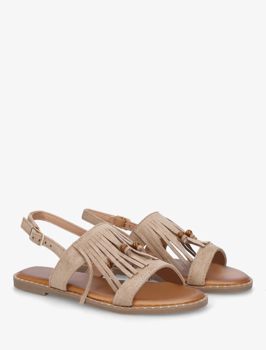 Suède sandalen met franjes en kralen - Mol - Image 4