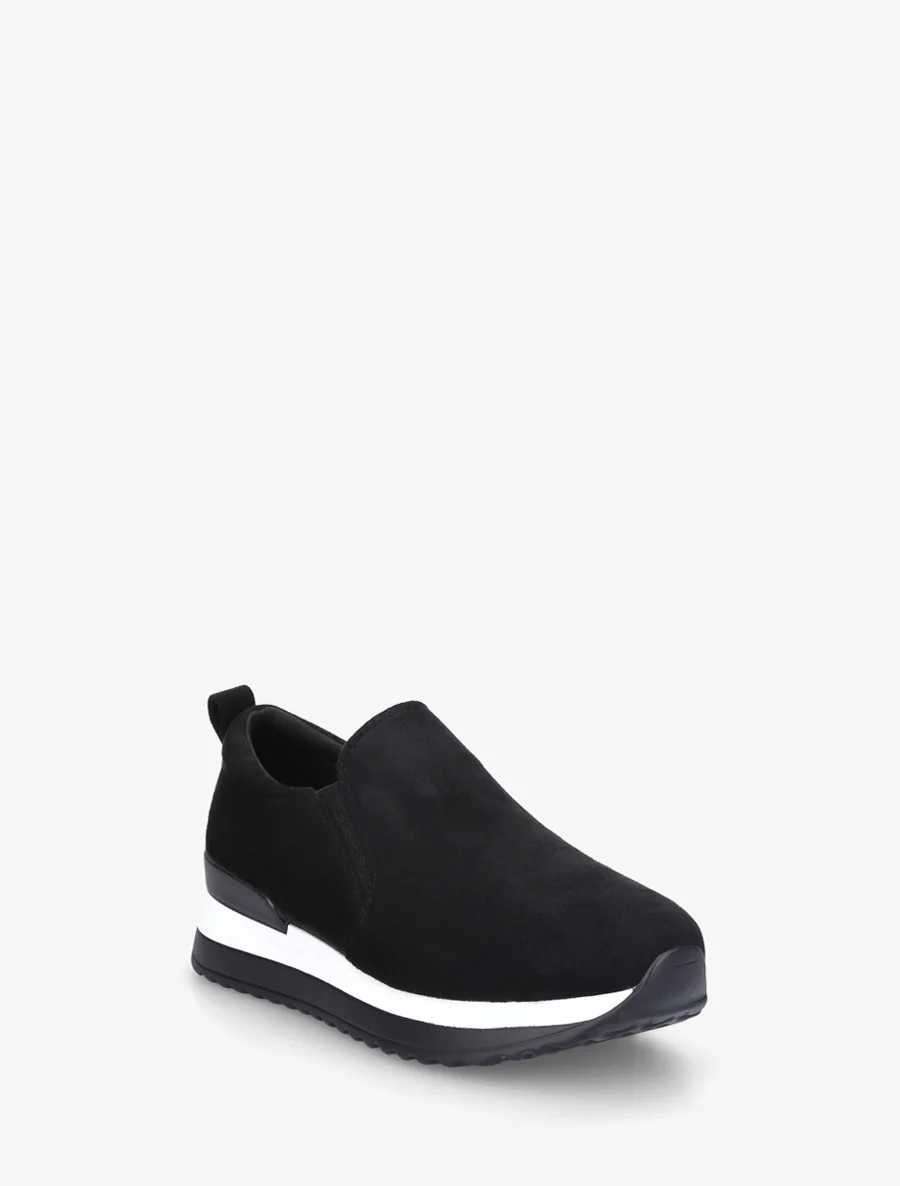 Suède sleehakken sneakers - Zwart - Image 2