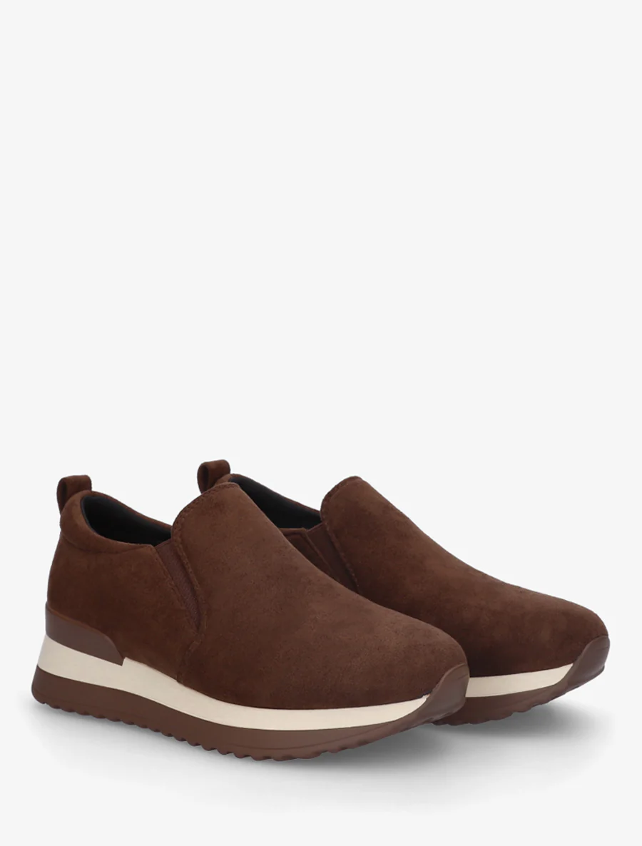 Suède sleehakken sneakers - Bruin - Image 4
