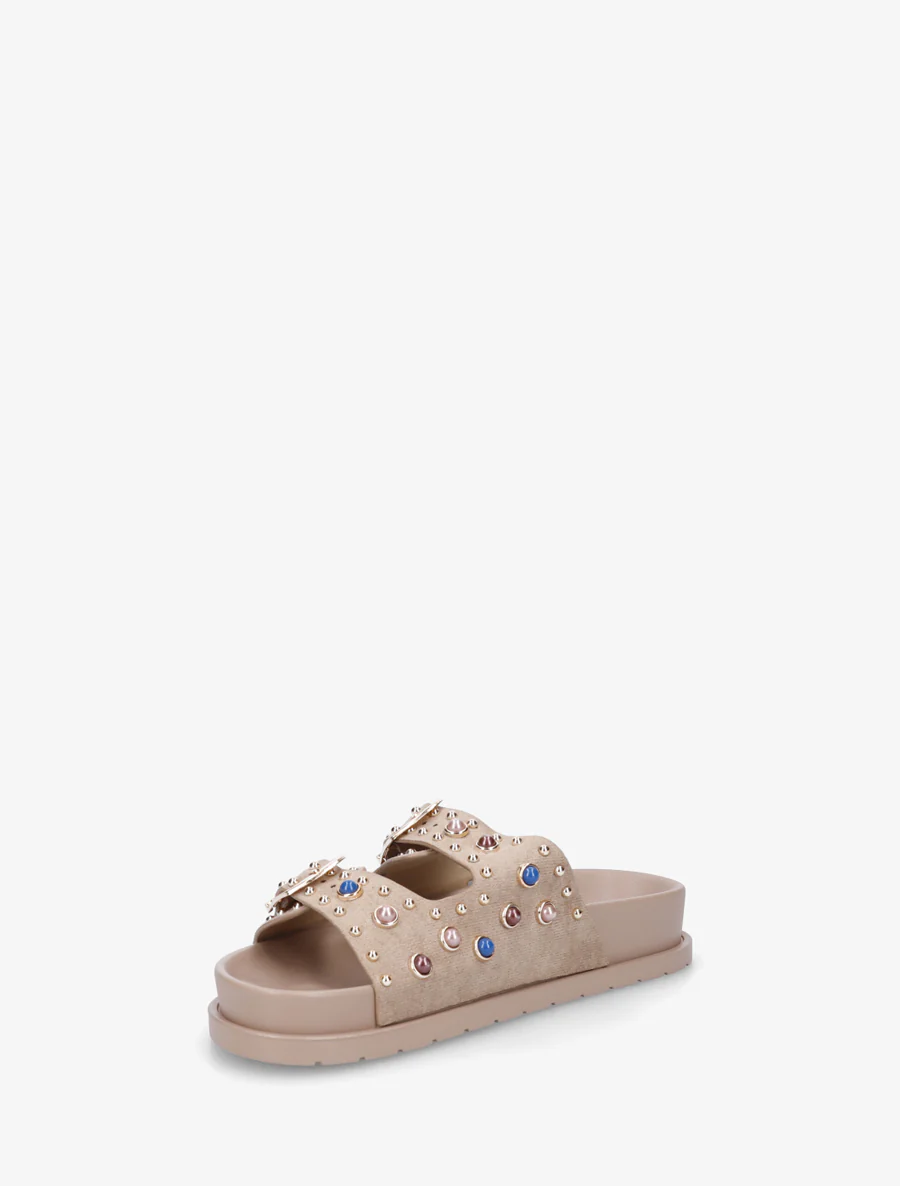 Suède slippers met parels en studs - Mol - Image 3
