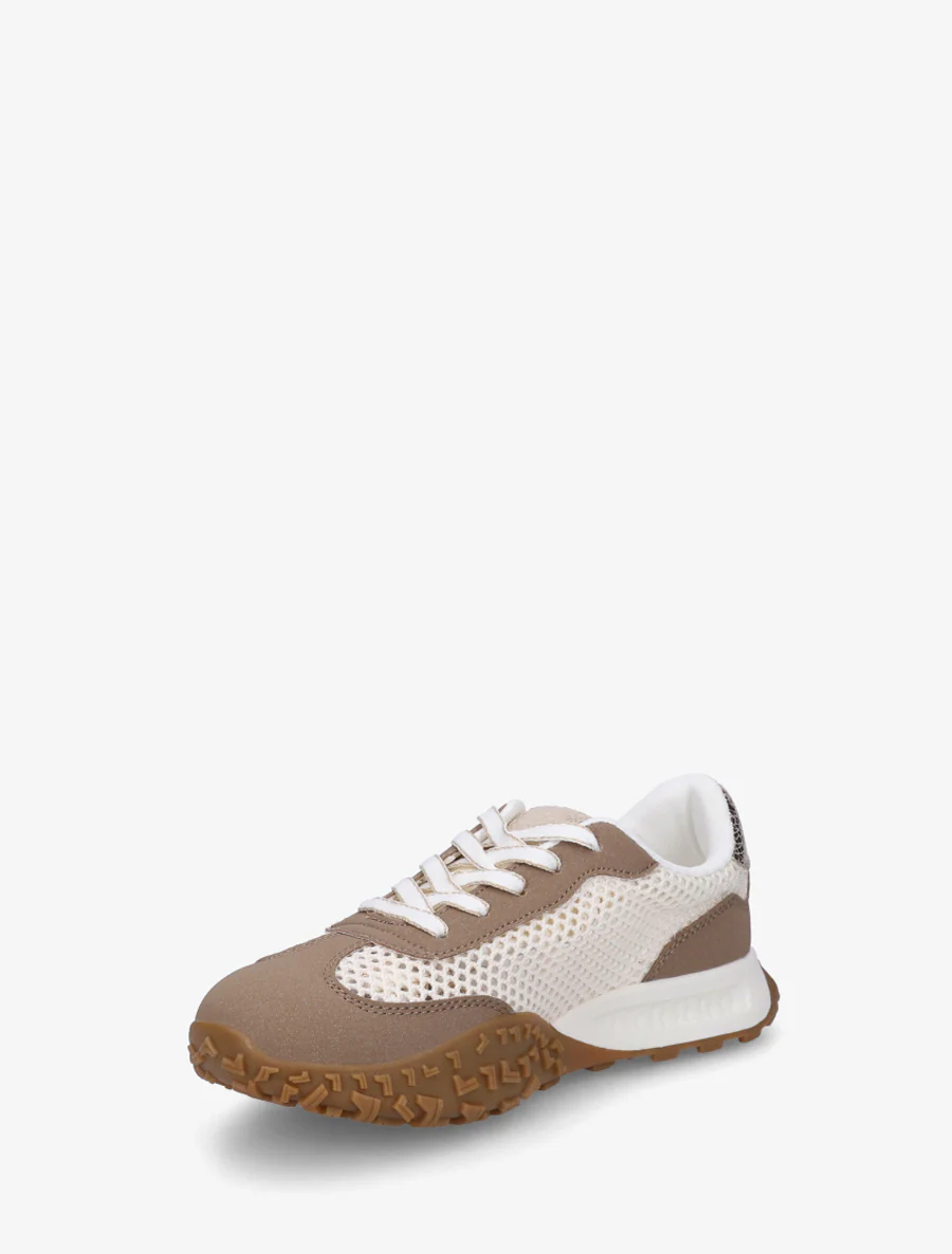 Suède sneakers en opengewerkte mesh - Mol - Image 3