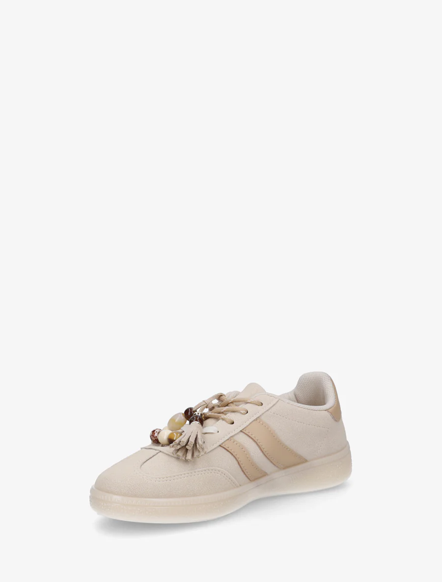 Suède sneakers met parels - Beige - Image 3