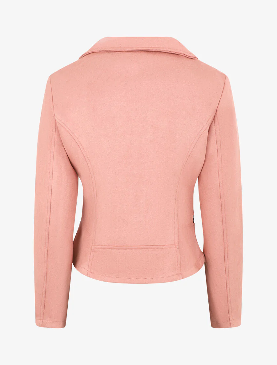 Suedine jasje in 'Perfecto' stijl - Roze - Image 2