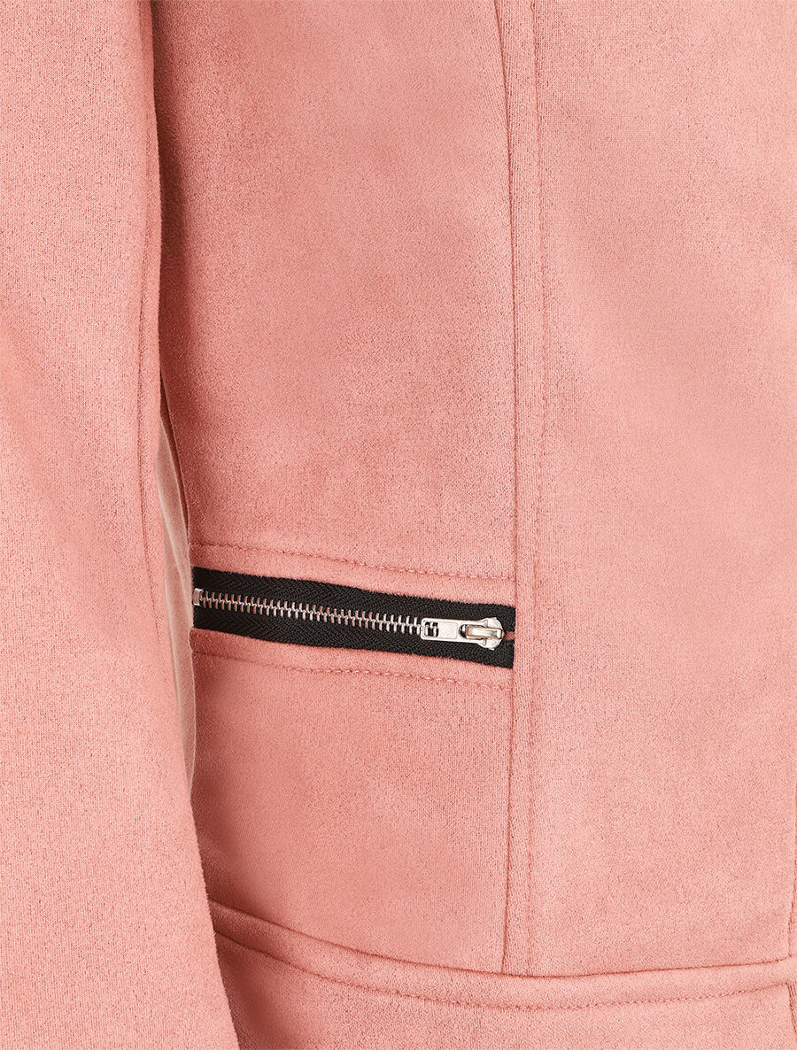 Suedine jasje in 'Perfecto' stijl - Roze - Image 3