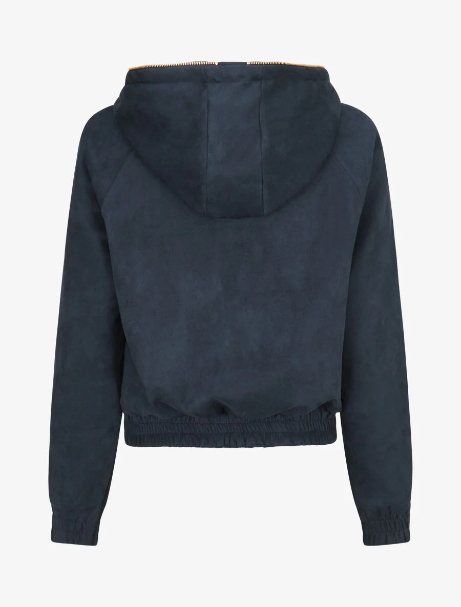 Sweatshirt van suède met ritssluiting - Donkerblauw - Image 2
