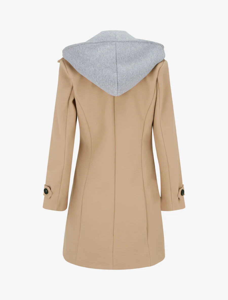 Sweatvest met capuchon en ritssluiting - Licht kameel - Image 2