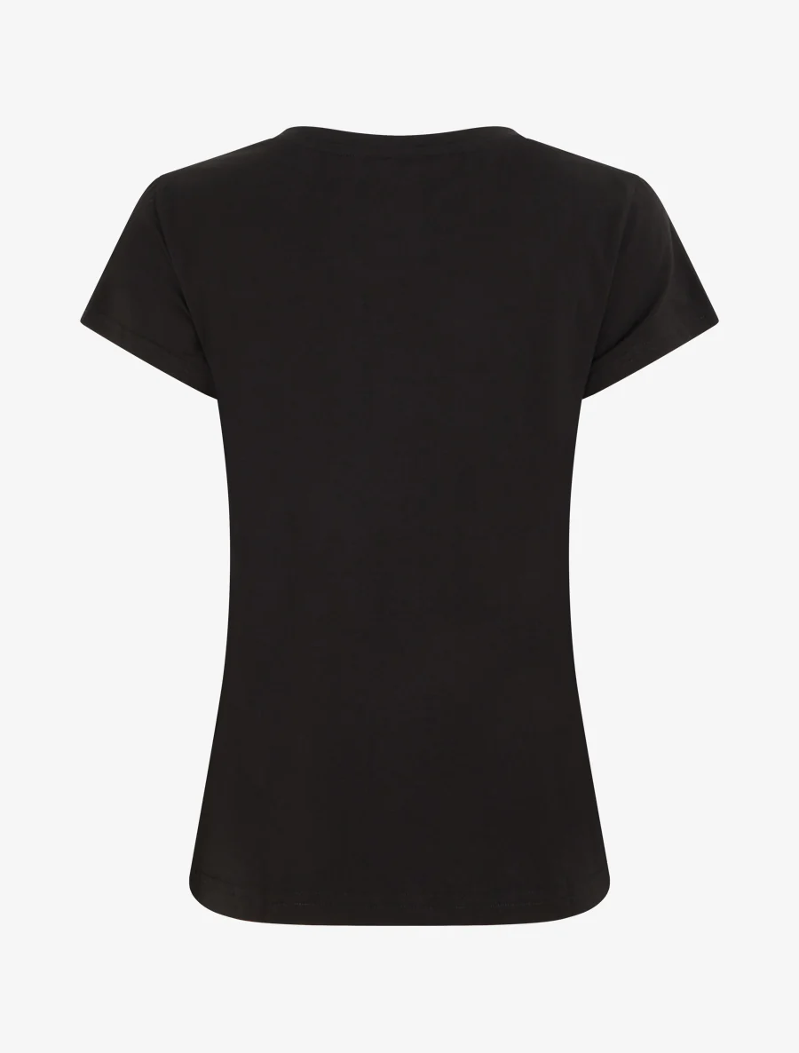 T-shirt bedrukt met gestrikte strass-steentjes - Zwart - Image 2