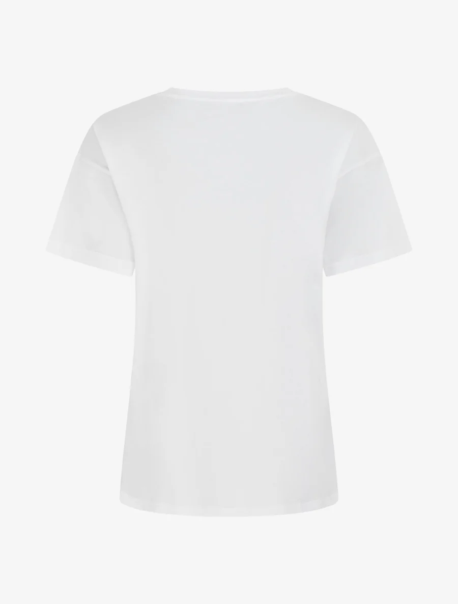 T-shirt met fruitenprint en strass. - Wit - Image 2