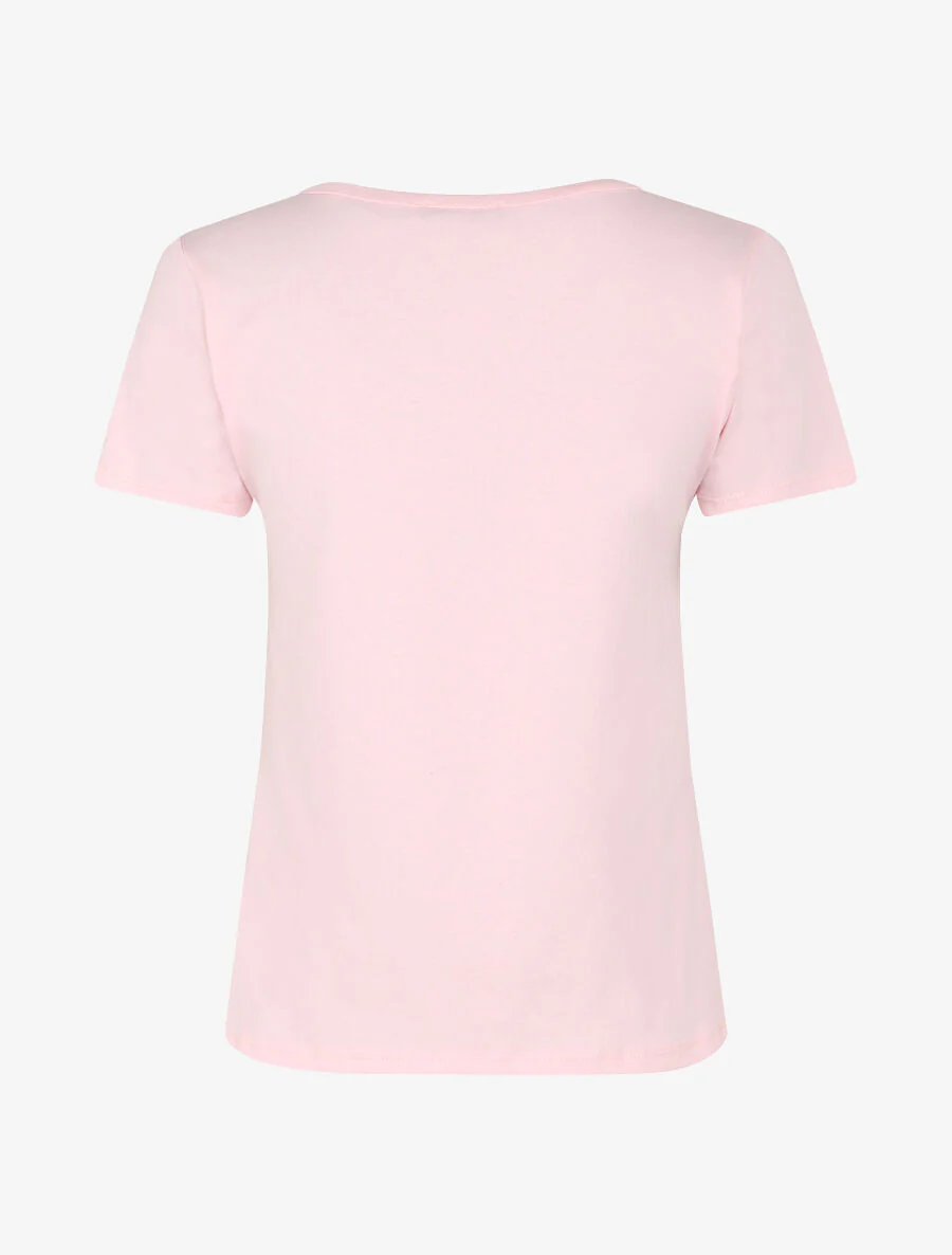 T-shirt met schelpenmotief en strass - Roze - Image 2