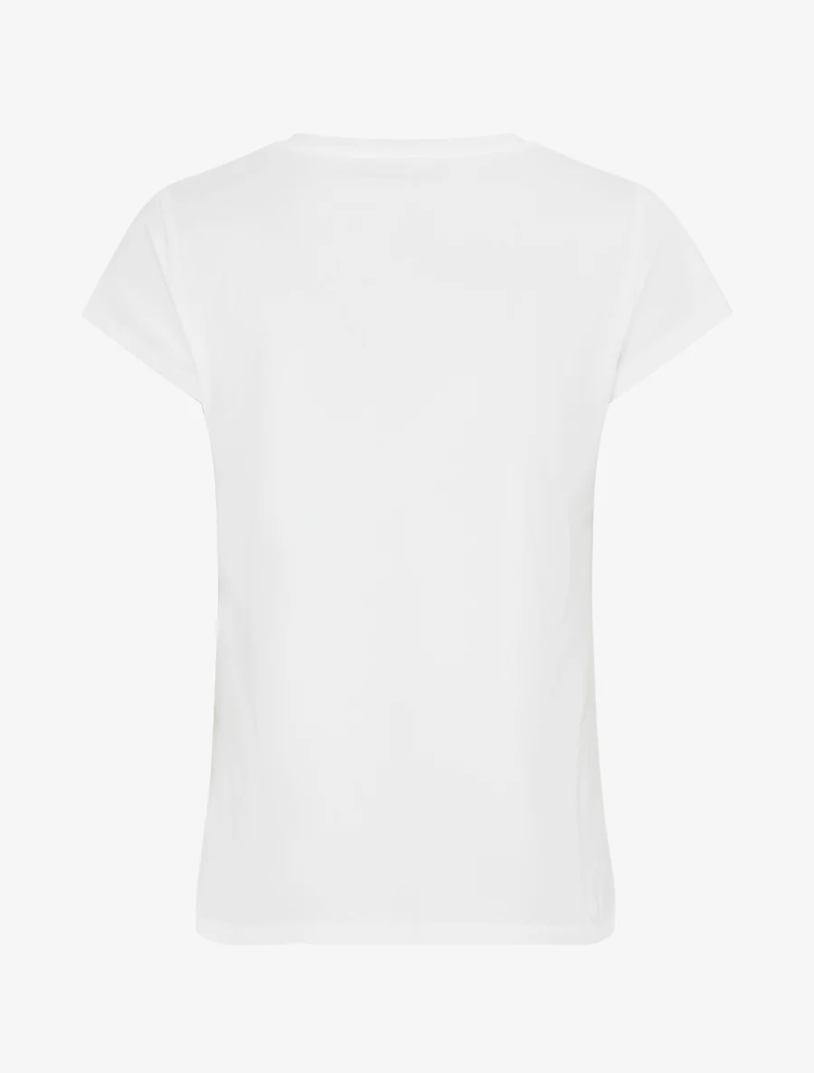T-shirt met strass en bloemen - Wit - Image 2