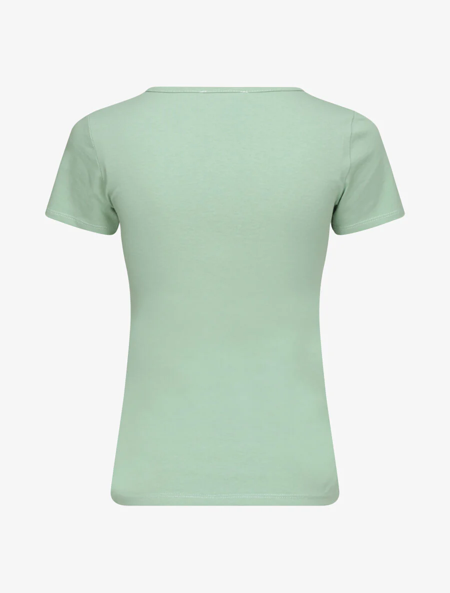 T-shirt met V-hals - Mintgroen - Image 2