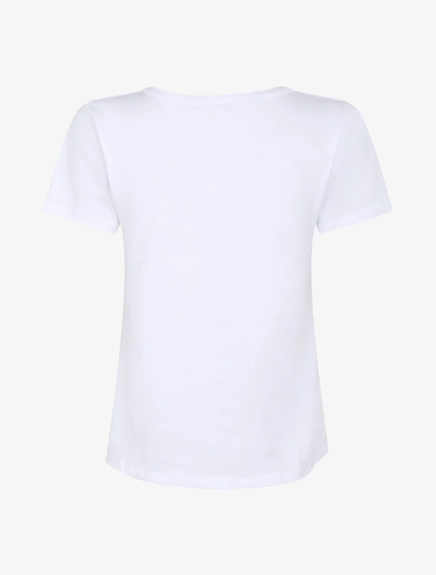 T-shirt met veren- en strassmotief - Wit - Image 2