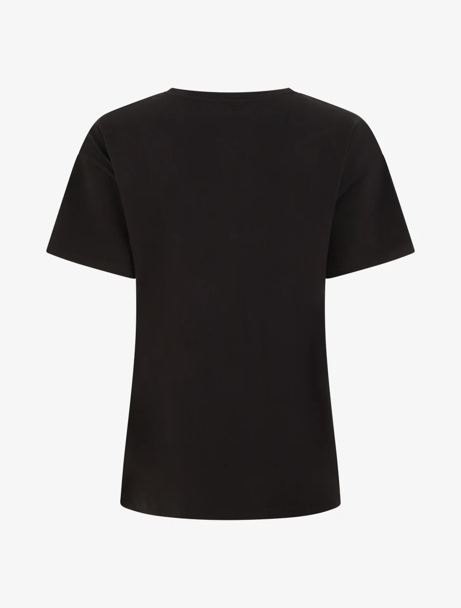 T-shirt met vuurwerkprint en strass - Zwart - Image 2
