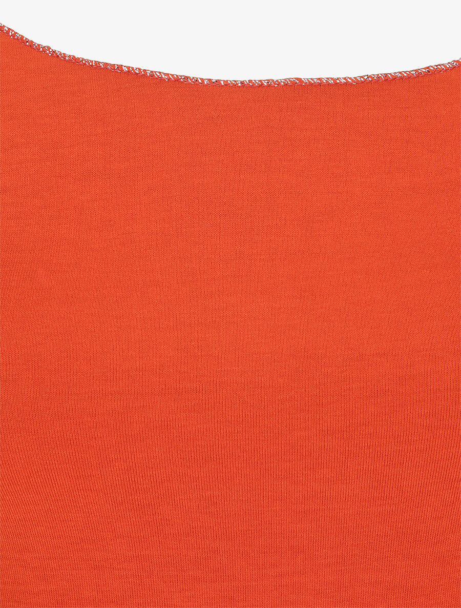 Stretch T-shirt met iriserende randen - Oranje - Image 3