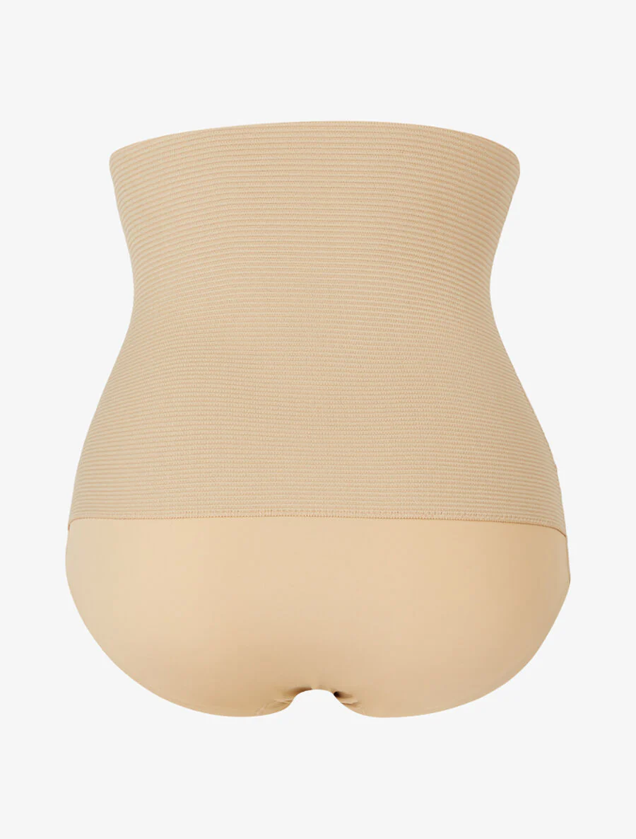 Corrigerende slip met keizerrijk taille en textuur - beige - Image 3