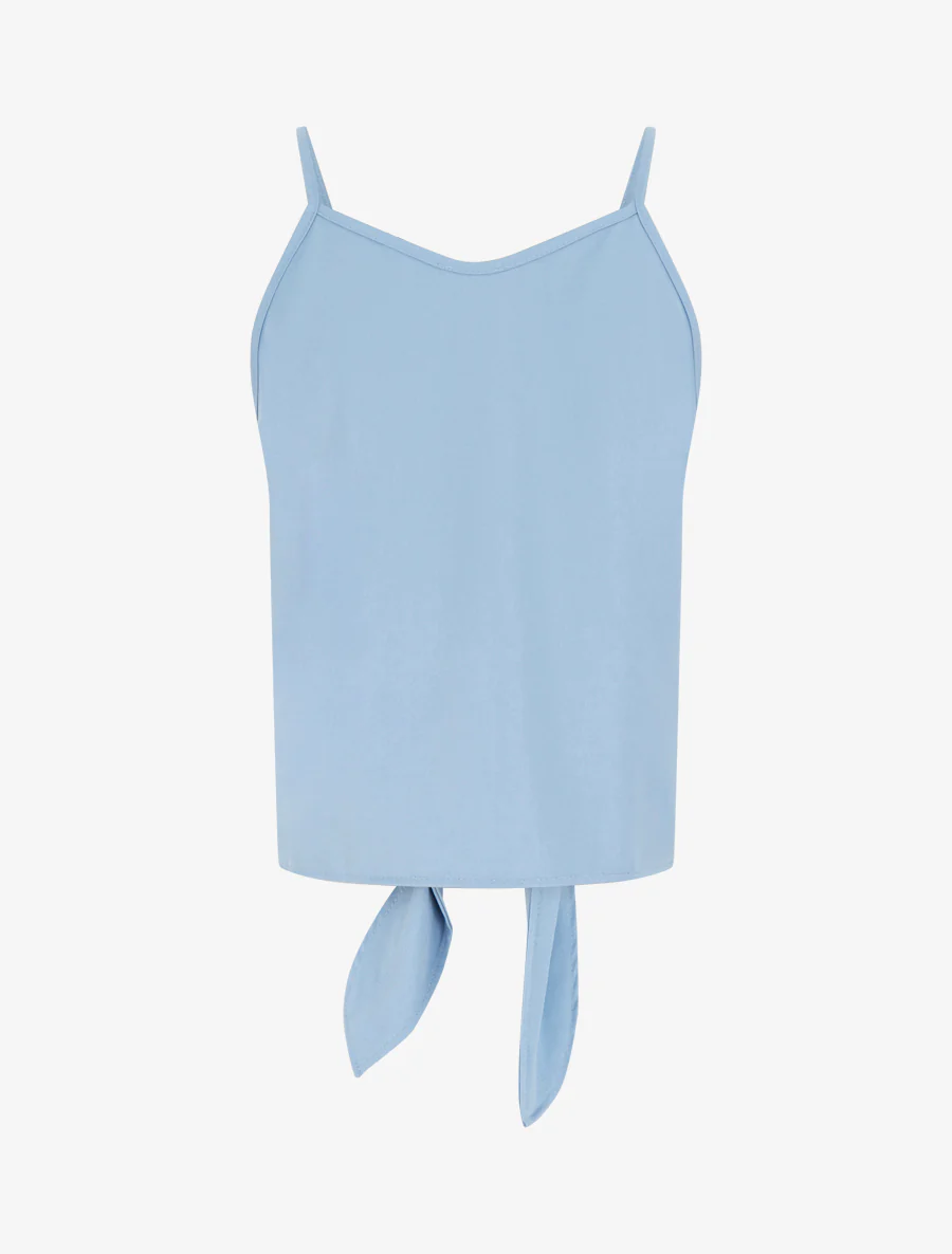 Tanktop met strikje en fijne bandjes - Lichtblauw - Image 2