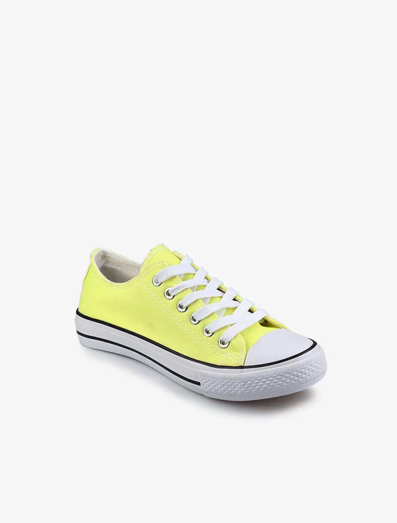 Basis tennisschoenen met platte zool - geel - Image 3