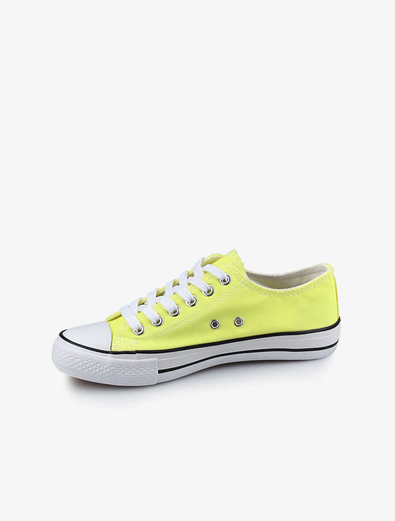 Basis tennisschoenen met platte zool - geel - Image 4
