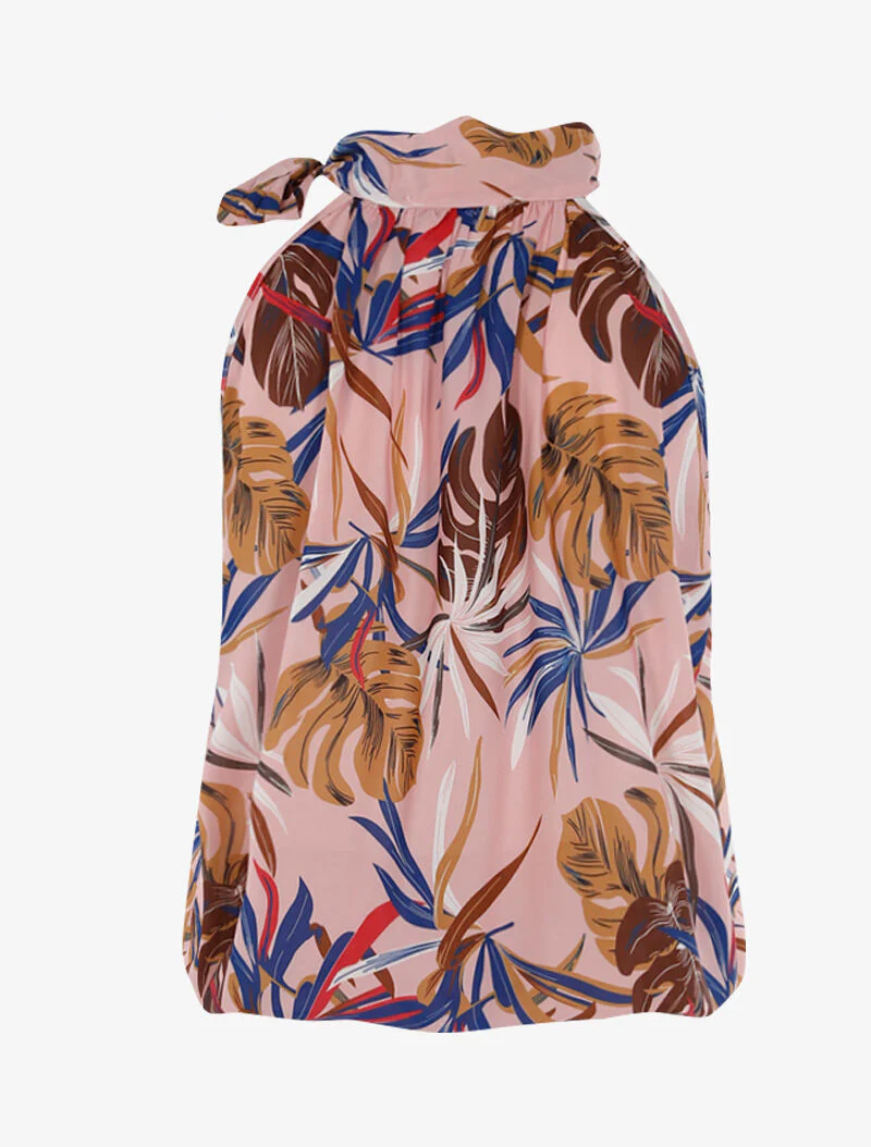 Top met bladenprint - roze - Image 2