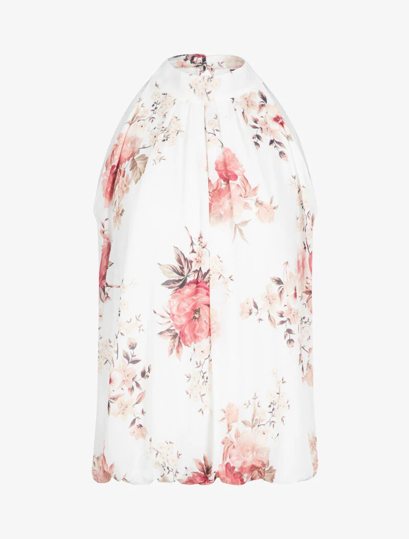Top met bloemenprint - Wit - Image 2