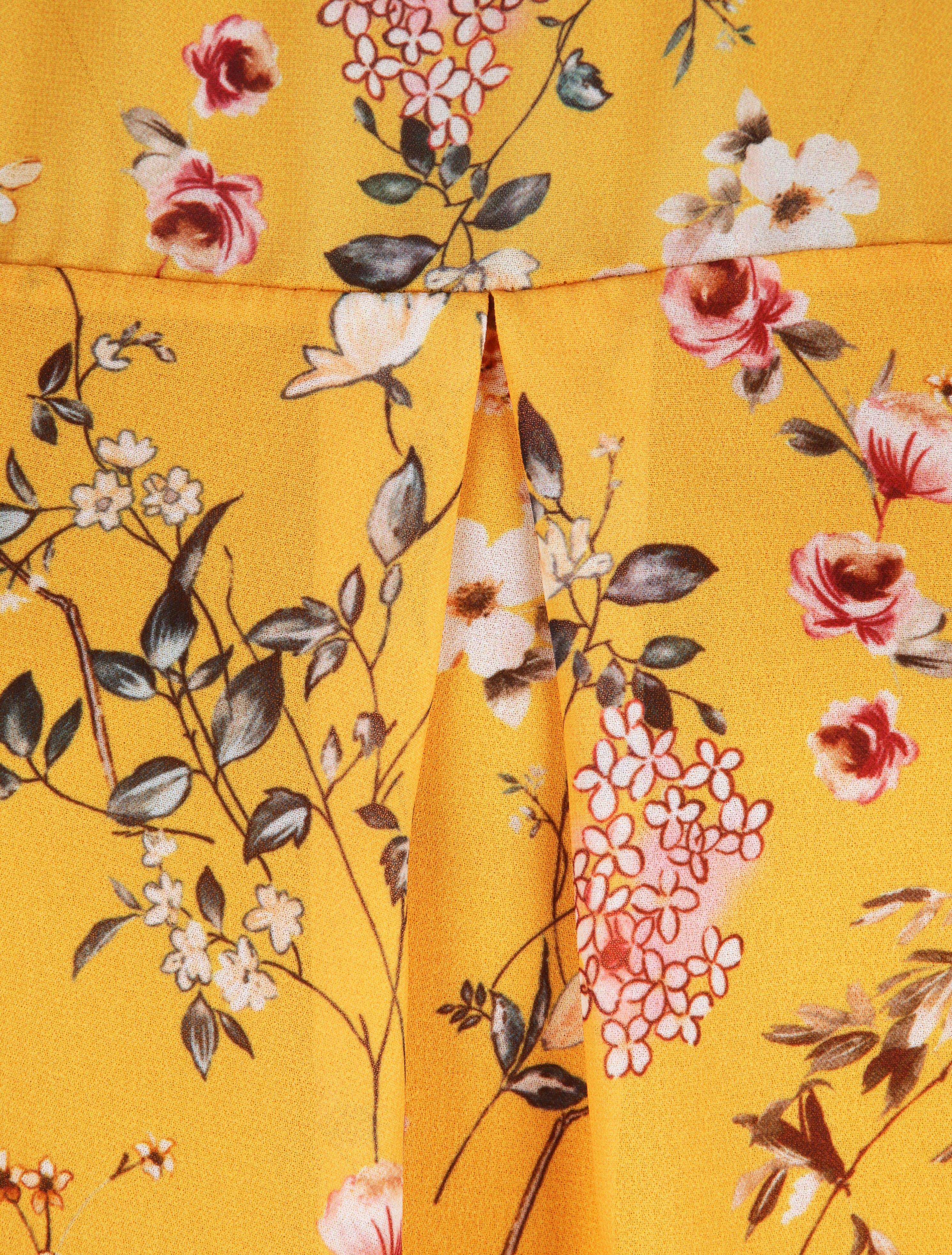 Top met bloemenprint - Mosterd - Image 3