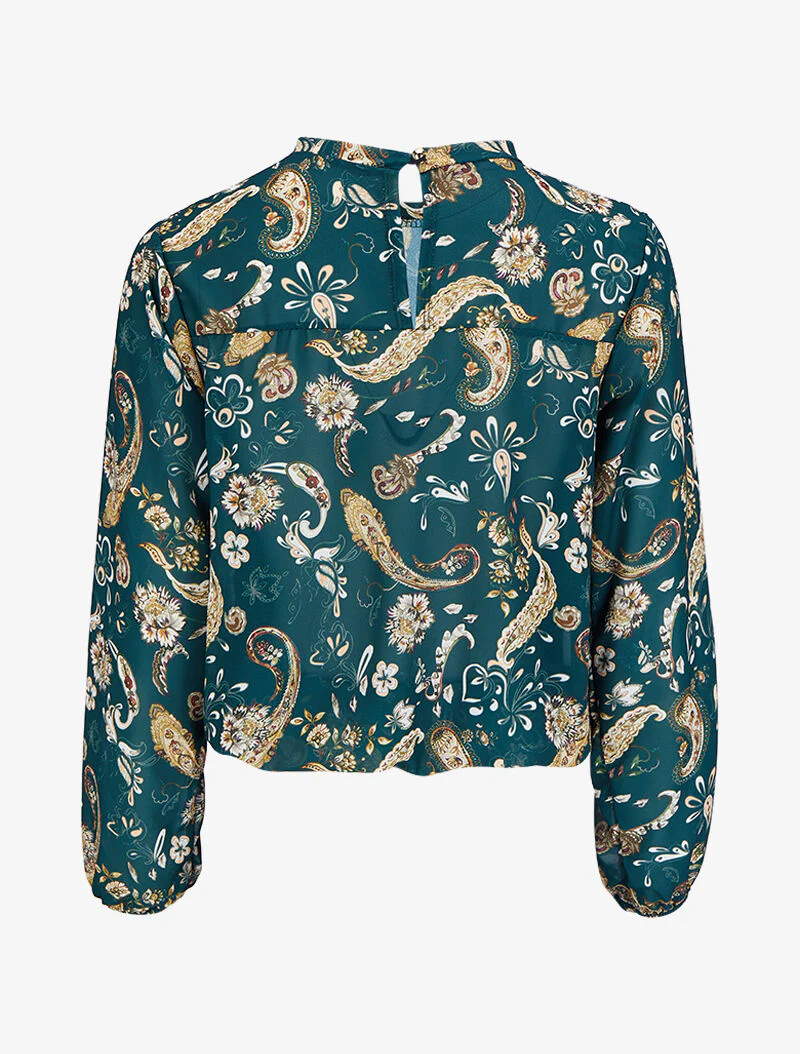 Top met paisleyprint - Dennengroen - Image 2