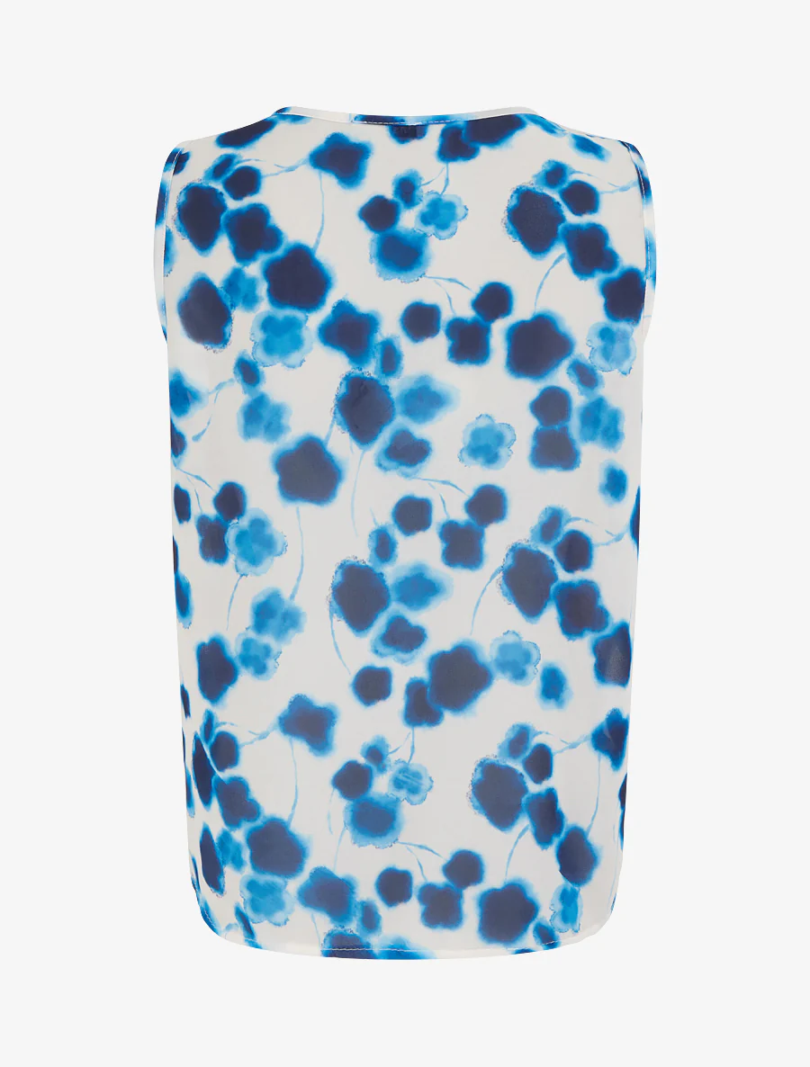 Top in bedrukt vlekkenpatroon - Blauw - Image 2