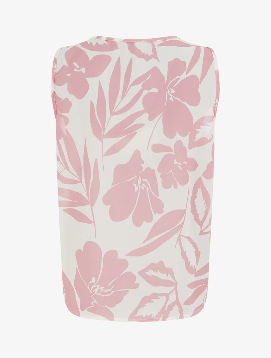 Top in bloemenprint stof - Roos - Image 2