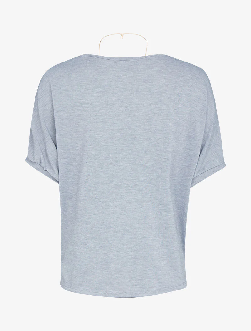 Top in mesh en halsketting - lichtgrijs - Image 2