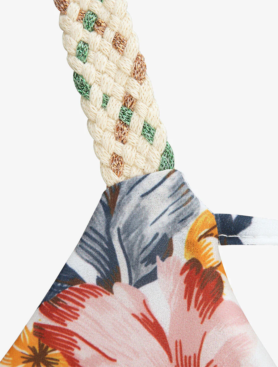 Top met gevlochten bandjes en bloemenprint - Roze - Image 3