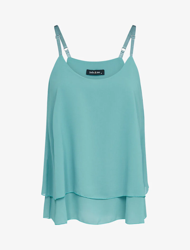 Top in voile met racerback - turkoois