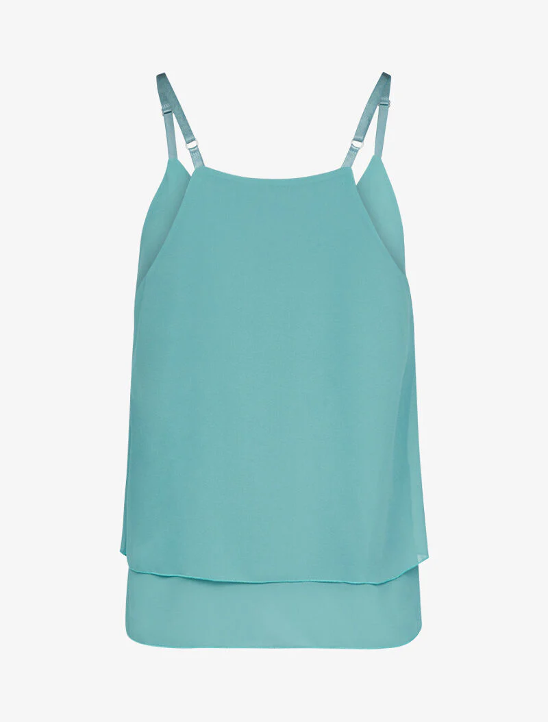 Top in voile met racerback - turkoois - Image 2