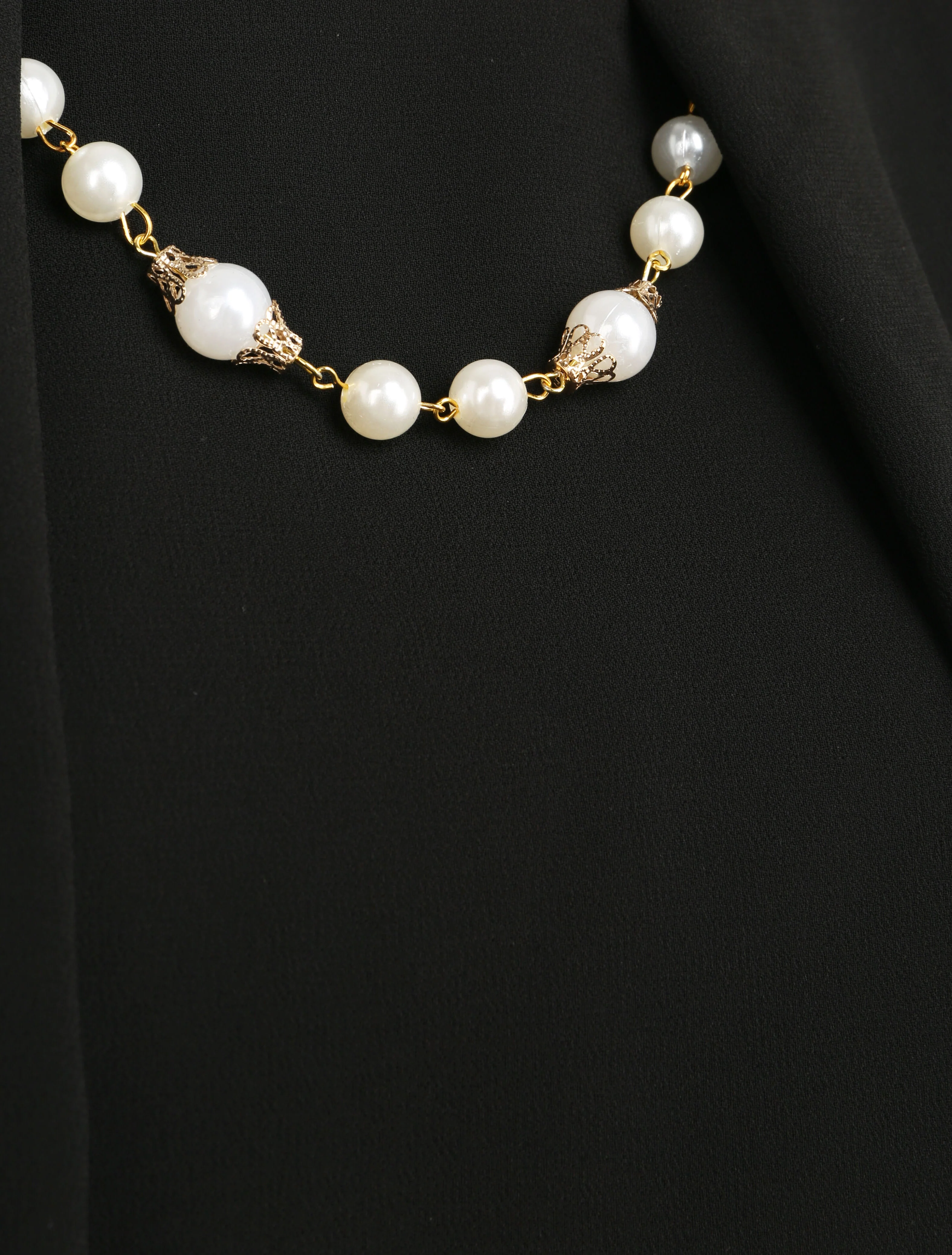 Top in voile met juweelkraag - Zwart - Image 3
