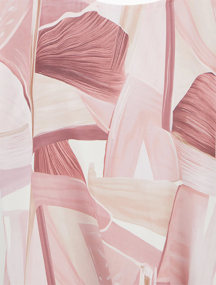Top met abstracte print en striksluiting - Roos - Image 3